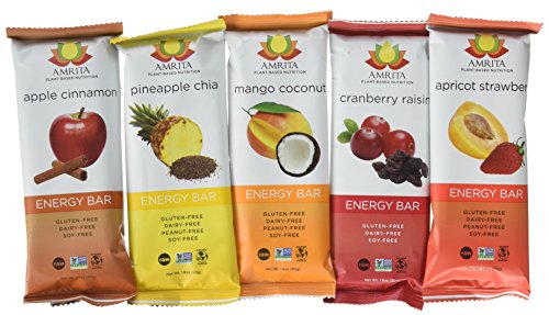 AMRITA Plant Based Superfood Bars, Variety Pack (10 bars, 1.8oz), Vegan, No Added Sugar, Gluten free, Peanut Free, Paleo, Soy Free, Kids School Snack, Non-GMO, Meal replacement, No Sugar Alcohols AMRITA Plant Based Superfood Bars, Variety Pack (10 bars, 1.8oz), Vegan, No Added Sugar, Gluten free, Peanut Free, Paleo, Soy Free, Kids School Snack, Non-GMO, Meal replacement, No Sugar Alcohols