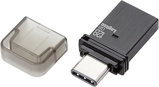 ロジテック 挿しっぱなしOK USBメモリ 128GB 小型 キャップ式 USB Type-C USB-A USB-C Type-A フラッシュメモリー フラッシュドライブ 読込速度200MB/秒 USB 3.2 Gen1 USB3.1 Gen1 USB3.0 LMC-LCA128UAC