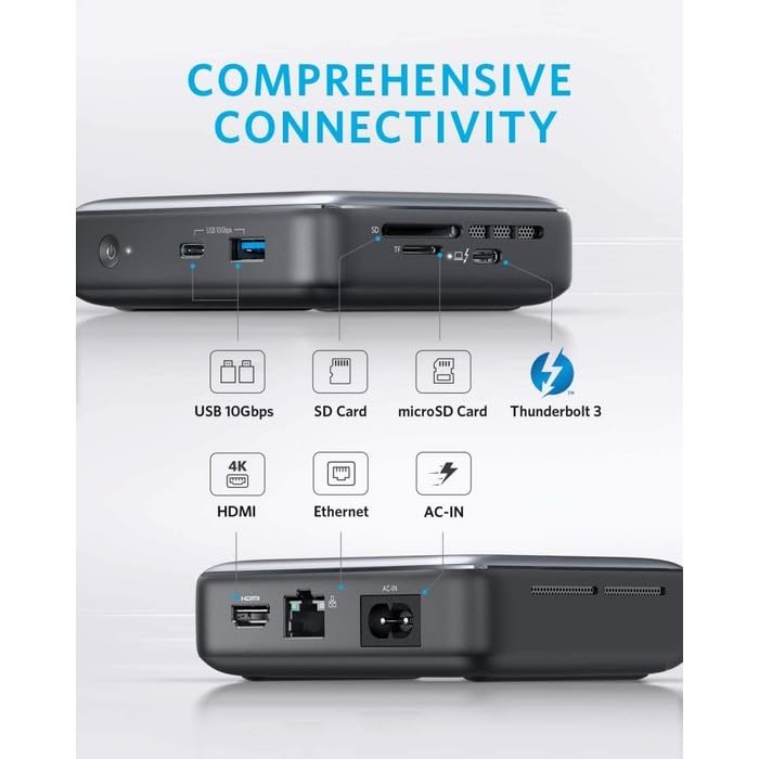 POWEREXPAND Thunderbolt 3 Dock 7-en-1 Gris