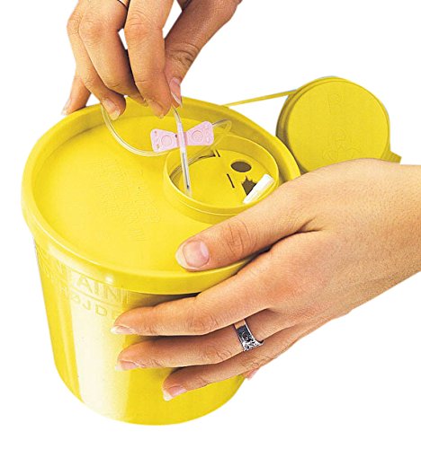 i9 0115t Servo Box rifiuti sistemi per siringhe e aghi, Standard Type, 1500 ml volume, 12,5 cm, altezza 13,5 cm, diametro superiore, inferiore 11 cm di diametro, trasparente (100 pezzi)
