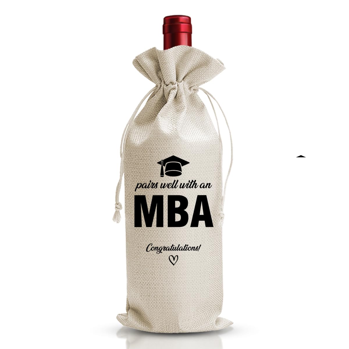 DOI-LANEE MBA Graduation Gifts Wine Bag, Achievement Thank You Gift, Grad School Graduation Gift For Master Of Management Administration Her Him,