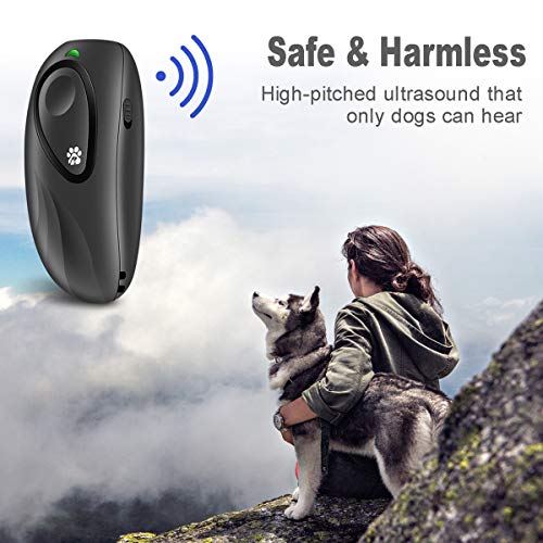 PetUlove Dog Barking Control Devices, Ultrasonic Anti Barking Device, 2 in 1 Adjustable Frequency Dog Barking Deterrent Devices Handheld Dog Training Device with LED Indicator Wrist Strap (B) - Thumbnail 4
