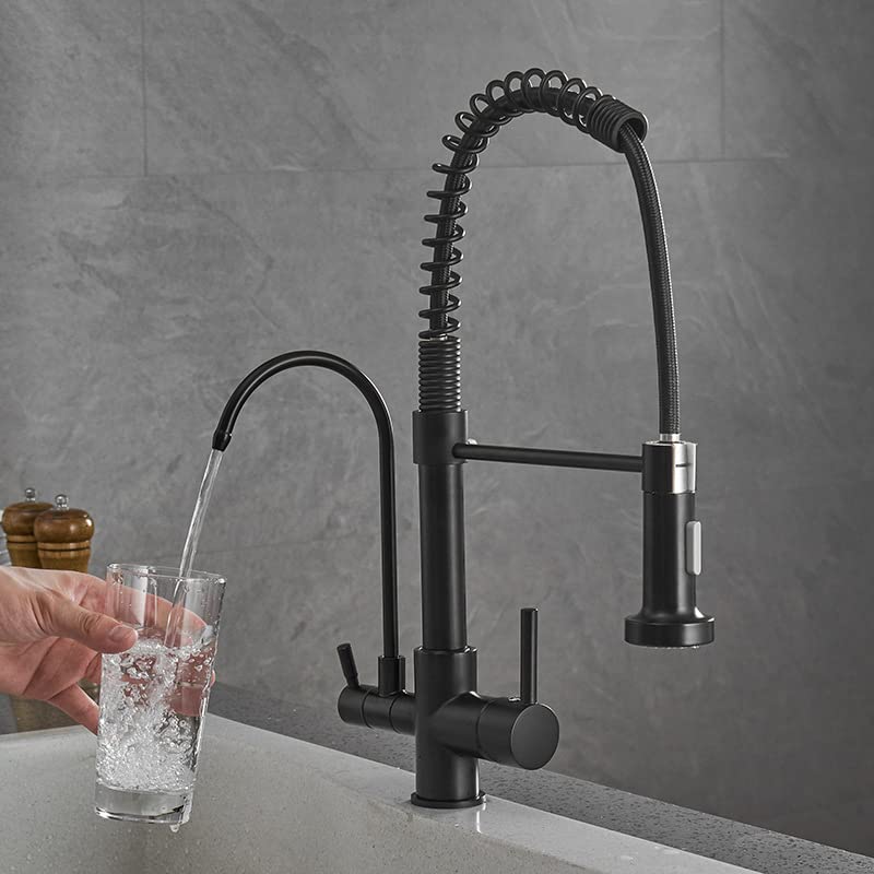 Robinet de cuisine à eau pure pour éliminer les bouteilles mitigeur évier noir