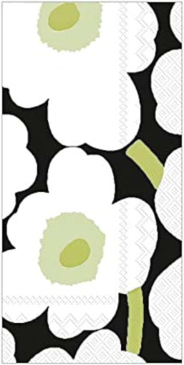 Boston International Marimekko Hand Towels for Bathroom Paper Guest Towels Disposable Black and White Bathroom Decor Pak 32