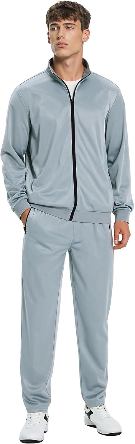 HODOSPORTS Mens Tracksuits 2 Piece Full Zip Jogging Running Suits SweatSuits for Men Shiny Sport Track Suits Sets - Image 6