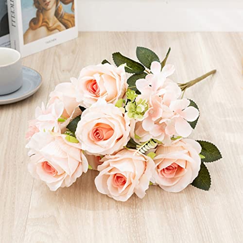 Bouquet de roses artificielles en soie 9 têtes pour mariage, maison, fête Cover