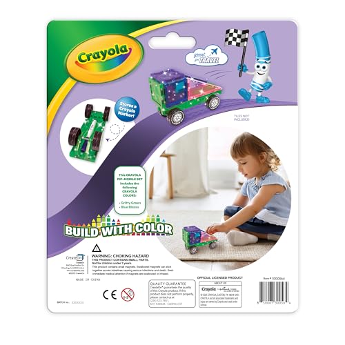 Image of Crayola PIP-Mobiles Rolling Chassis Accessory for Magnetic Building Tiles - Add Wheels to Crayola PIP-Tile Sets - STEM Learning Toy for Kids Ages 3+ - Creative, Educational Toy - 2-Pack (Glitter)