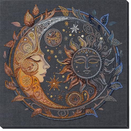Image of Wizardi Main Bead Embroidery Kit - Captive of The Night. Colorful Beads, Beading Needles. DIY Kit. Embroidery for Beginners. Home Decor. AB-896 Abris Art