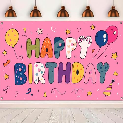 Image of HOMETITUTE Vintage Happy Birthday Banner Confetti 71x43 Inch
