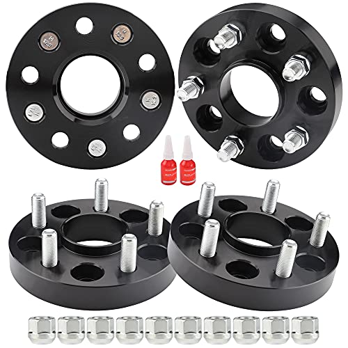 Richeer 5x120mm Hub Centric Wheel Spcer for 2008-2019 CTS 2013-2019 XTS 2010-2021 Camaro 2010-2017 Equinox, 4 PCS 1 inch 5x120 Wheel Spacer with 14x1.5 Studs & 66.9mm Center Bore