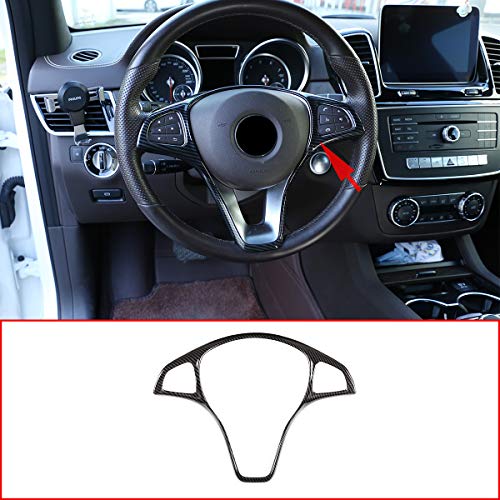 CHEYA ABS Car Steering Wheel Decoration Frame Trim 1pc For Mercedes benz C E GLC CLA GLA Class W205 W213 X253 C117 X156 2015-2018 (Carbon Fiber)