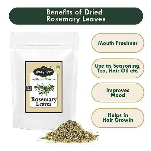 Image of Easygrow Rosemary Leaves Dried - 100 gm, For Hair Growth 100% Natural, Rosemary Tea Herb (100 gm)