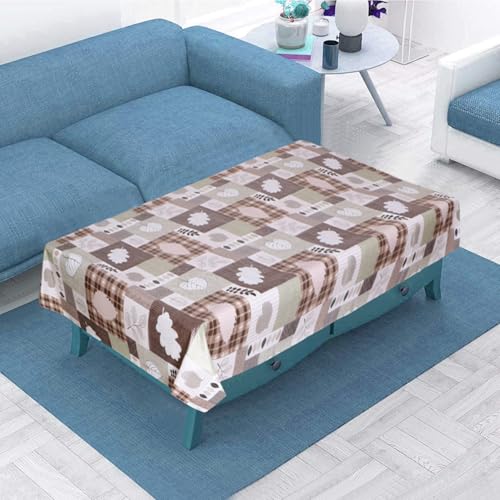 Image of Dakshya Industirs PVC Waterproof Table Cover 36x54 Inch Floral Printed Center Table Cover Washable Plastic Table Sheet Oilproof Dining Table Cover for Coffee Table Living Room Home (Elegant Blossom)