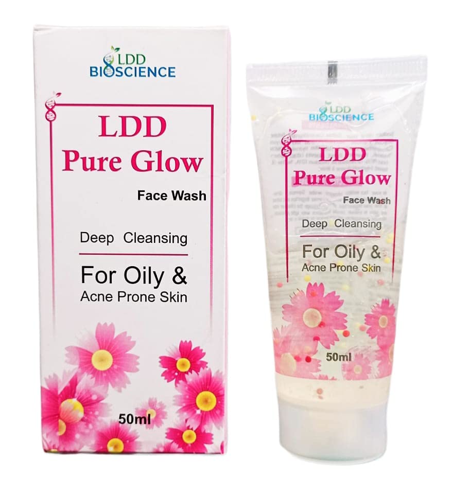 LDD Pure Glow Face Wash Deep Cleansing For Oily & Acne Prone Skin 50ml (Pack OF 2)