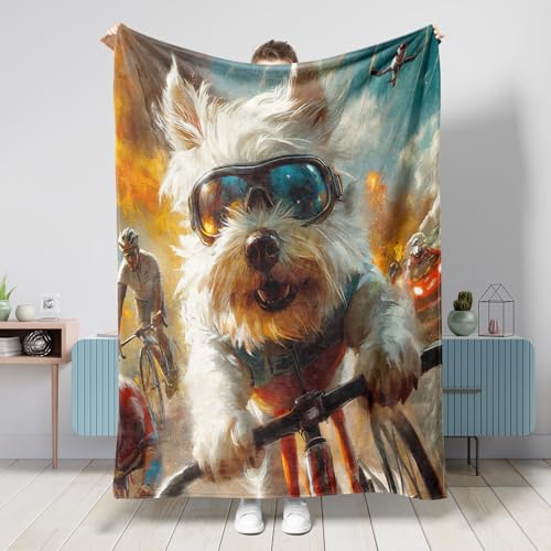 Funny Westie Dog Throw Blanket 50
