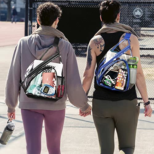 Lorbro Clear Sling Bag Stadium Approved, Tpu Transparent Crossbody Casual Backpack With Extra Pocket And Adjustable Strap, Perfect For Concerts, Sports Event (Black) #TOP6