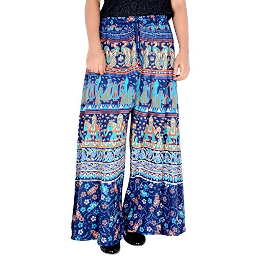 Image of Rajvila Women's Cotton Regular Fit Printed Palazzo for Women (P38NT 0007)