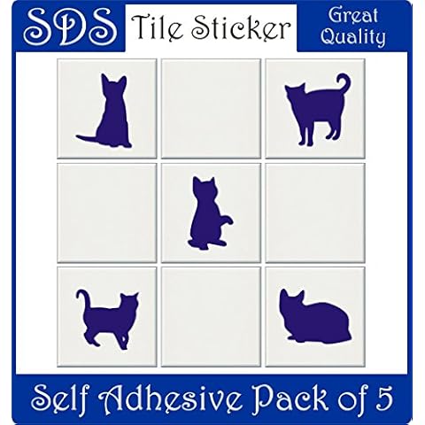 Smarts-Art Lot de 15,2 cm transfert de stickers pour carrelage Lot de 10 Poules Poules - Les Chevaux et les chats Cover
