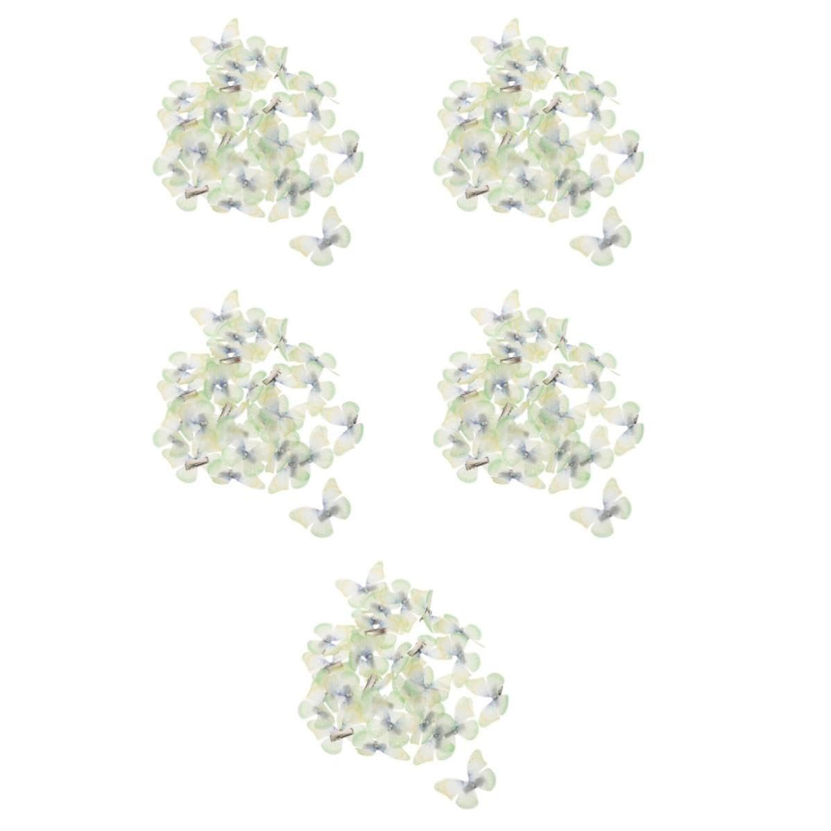 Healvian 250 Unidades Pinzas Pelo Forma de Doble Capa de Chiffon 3d, Color Verde Claro, Ligero y Cómodo Tecnología de Sujeción Segura para Niñas en Bodas y Halloween