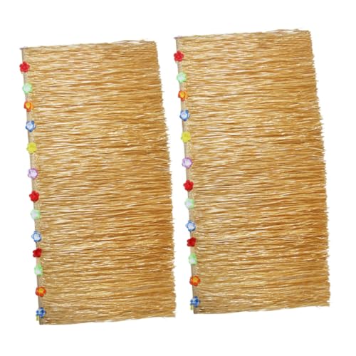ABOOFAN 2 Piezas De Decoraciones para Fiesta Hula Temática Playera Rafia para Falda Supersuave Hierba para Mujer Elegantes Suministros para Fiesta Luau Tropical Decoraciones para