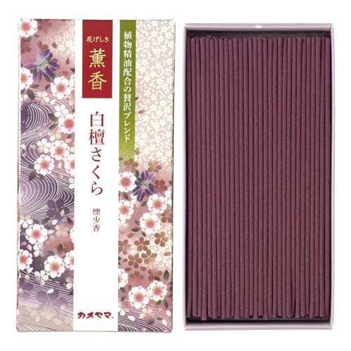 カメヤマ 花げしき 薫香 白檀さくら 約100g 約220本 お線香 お香 煙少ない - カメヤマ - 商品画像