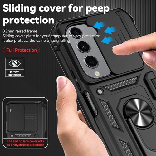 Coque Samsung Z Fold 5 protection arrière silicone rigide charnière or rose - 5