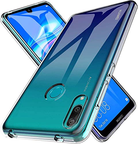 Captor Cover Trasparente per Huawei Y7 2019, Custodia TPU in Silicone Flessibile Morbida e Sottile, Protezione Full Body con Bordo Rialzato per Schermo e Fotocamera