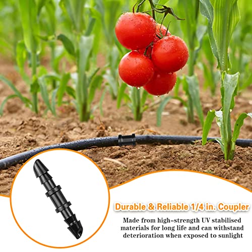 Gardrip Drip Irrigation Coupling Fittings：120 Pieces Barbed Coupler Irrigation Parts With Sharp End Fits For 1/4 Inch Irrigation Tubing Drip Line Connectors For Garden Lawn Irrigation System #TOP4