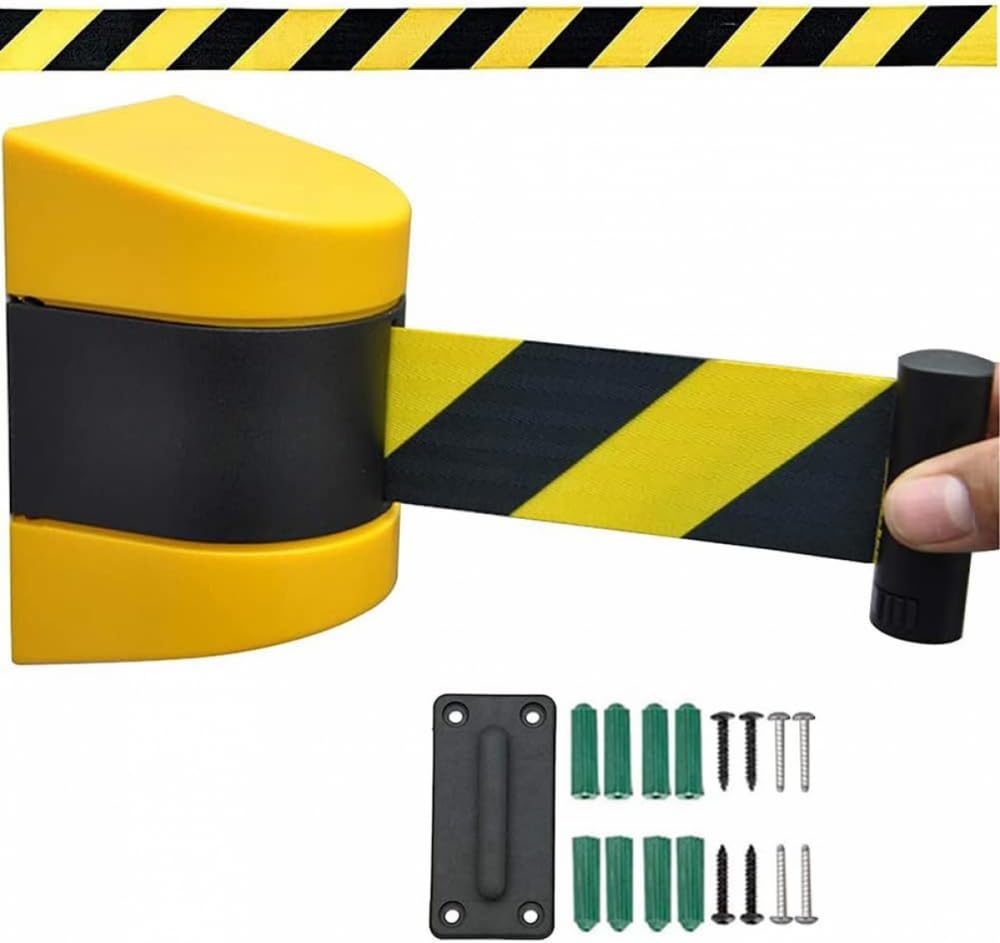 Generico Rete di Sicurezza per carichi Pesanti in Corda di Iuta, Protezione per Bambini, Corda per Bambini, Nastro barriera Retrattile da 5 m per la Gestione delle Code, barriera di Sicurezza a paret