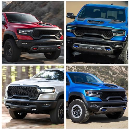 TECHPICCO Front Tow Hooks Covers Hitch Cover customized Car Tow Hooks Compatible with RAM 1500 Accessories 2019-2026|Red (Not Fit for RAM 1500 Classic,Warlock,RAM 2500,RAM 3500)