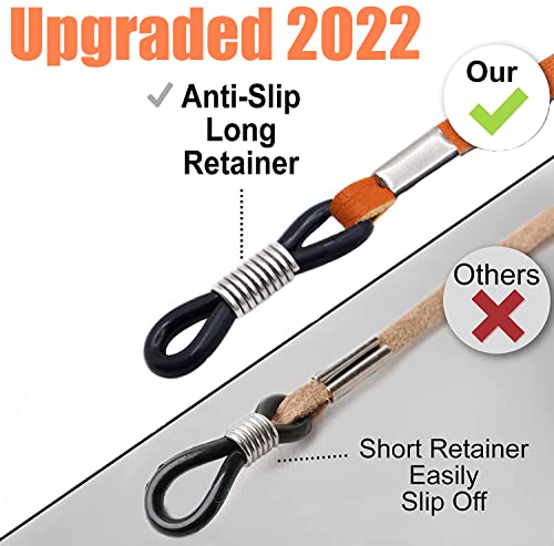 Pack Of 4 Eco Leather Eyeglass Straps,Luxurious Adjustable Eyewear Retainers, Anti-Slip Eyeglass Chains Lanyard, Sport Sunglass Retainer Holder Strap For Men And Women,With Free Gifts #TOP2