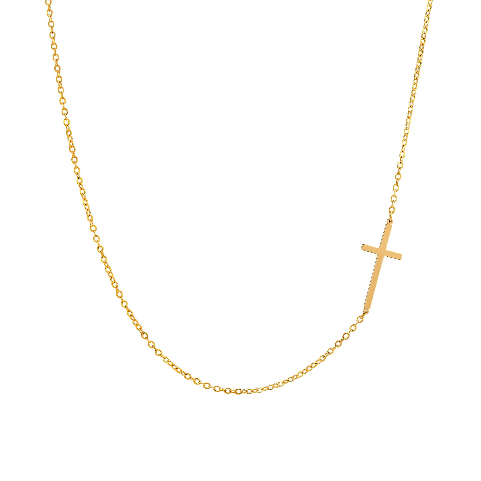NECOCYGold Cross Necklace for Women,14k Gold Plated Layered Herringbone Papaerclip Necklaces Dainty Gold Cross Necklace Simple Cute Pendant Corss Necklace for Women Girls Gold Jewelry
