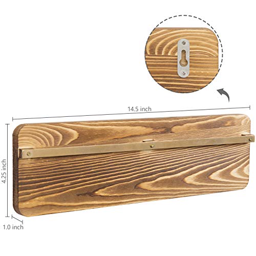 Mygift Burnt Wood Sunglasses Holder Organizer Wall Mounted Eyeglasses Display Rack With Brass Metal Hanging Rod #TOP4