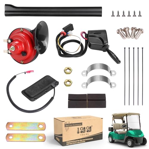 10L0L Golf Cart Turn Signal Kit with Horn Brake Hazard Blinker Light Switch with 9-pin Plug Wiring Harness, Suitable for Yamaha, Club Car, EZGO (Fit Input Current 12V)