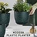 YNNICO Plant Pots 10/9/8/7.5/7 inch Set of 5,Flower Pots with Multi Mesh Drainage Holes, Large Planters for Indoor Outdoor Garden Plants and Flowers. (Green Speckles)