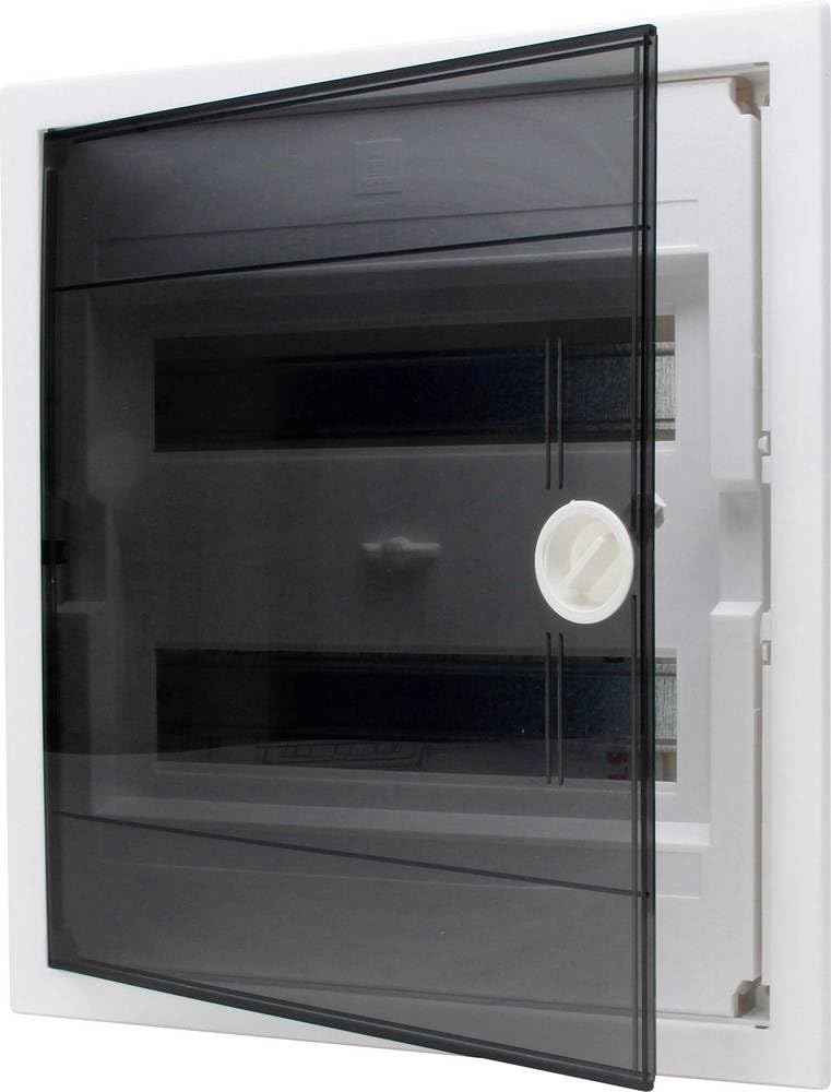 Kopp 346002005 Boîte à fusibles encastrée avec Porte en Plastique 2 rangées pour 24 Broches Gris/Noir
