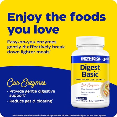 Enzymedica - Digest Basic, Essential Full Spectrum Digestive Enzymes, 30 Count - Thumbnail 4
