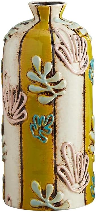 47th & Main Florero texturizado  Florero de gres para decoración del hogar, 8 pulgadas de alto, mar profundo