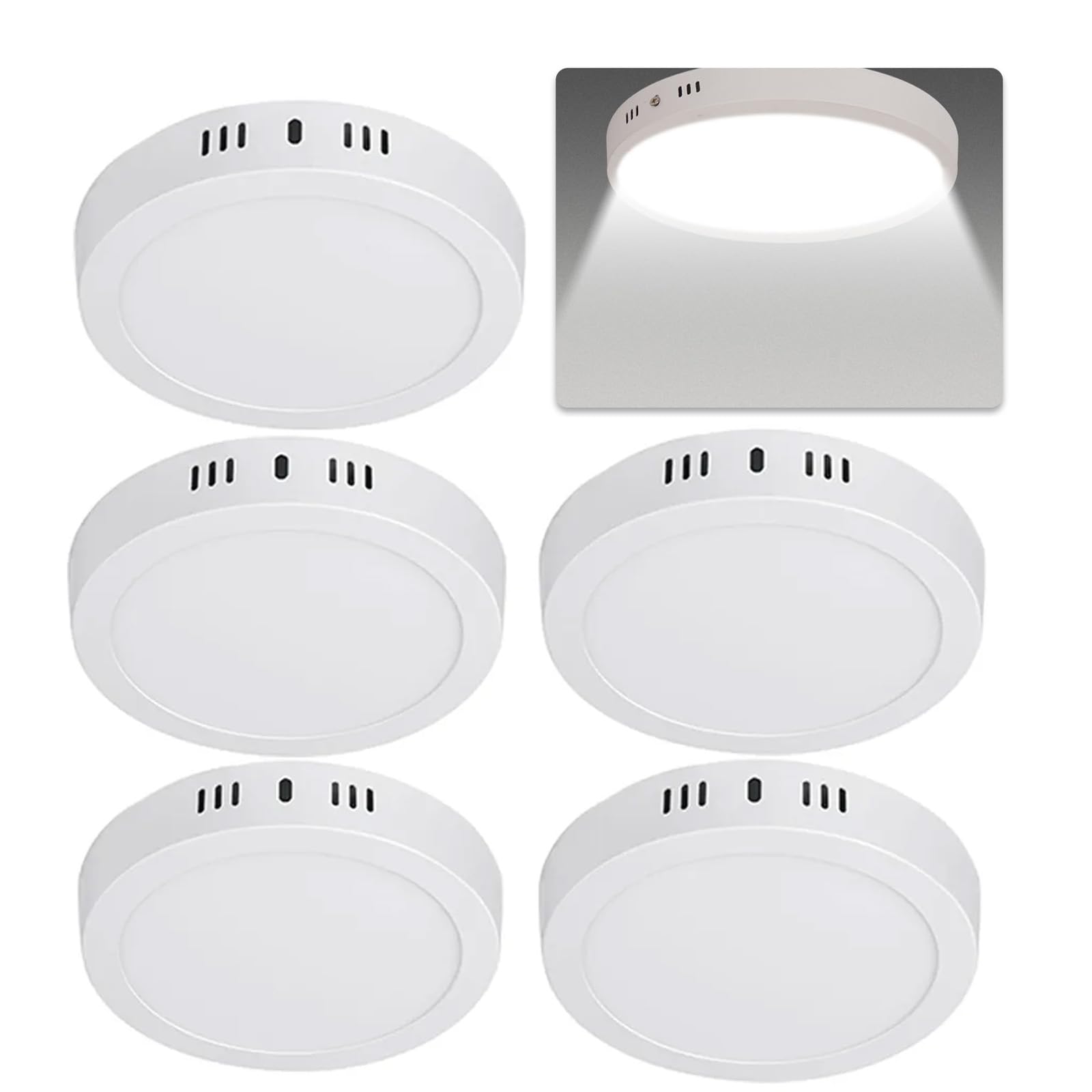Dopwii Paquete de 5 Lámparas de Techo Plafón LED 18 W — No Atenuable