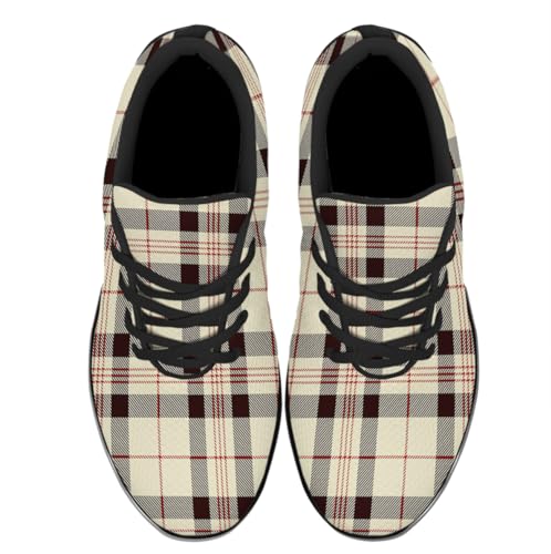 Sonzj-II Buffalo Plaid Shoes Women Men Fashion Ultra Lightweight Running Sneakers2
