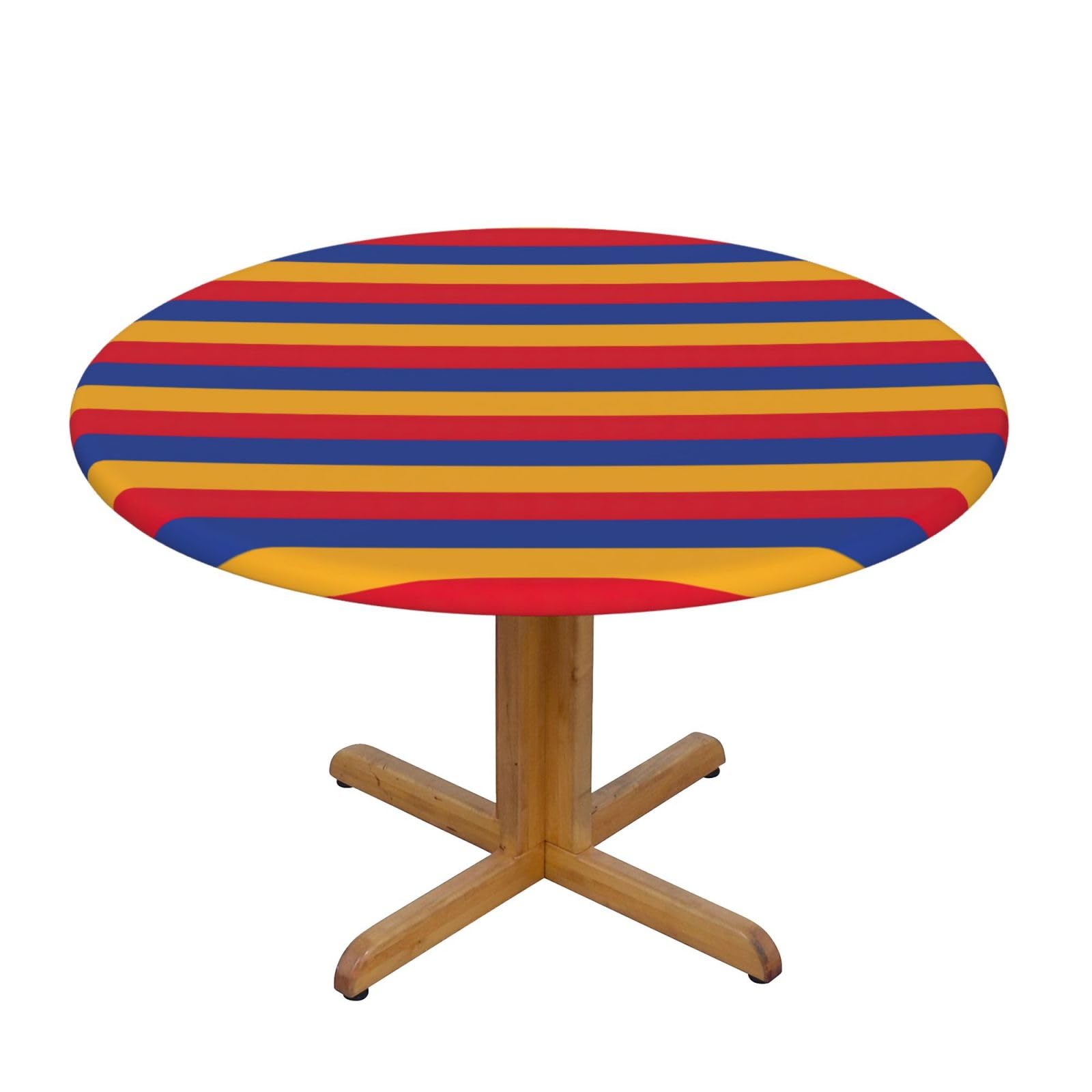 Nappe ronde Arménie lavable et résistante pour l'extérieur et la cuisine