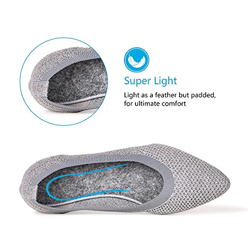 Image of Frank Mully Womens Pointed Toe Flats Knit Dress Shoes Comfort Women Shoes Softable