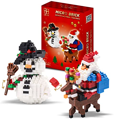 Weihnachten Bausteine Bauklötze Spielzeug Set - 720 Teile Weihnachtsmann & Schneemann Figuren Building Blocks Set, ab 9 Jahre Kinder, Erwachsene, Jungen, Mädchen, Weihnachten Spielzeug Geschenk Kit Cover