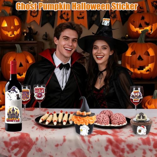 200pcs Halloween Stickers for Kids, Ghost Stickers Bulk Party Favors - image 5
