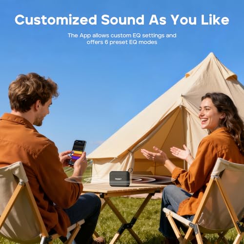 Image of Tribit PocketGo Portable Wireless Bluetooth Speaker with 7W Stereo Sound, IP68 Waterproof Dustproof, 20H Playtime, Custom EQ, BT6.0 & TWS Pairing, Supports TF Card, Ideal for Travel, Outdoor, Gifts