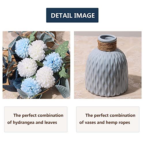 Moomass Artificial Flowers With Vases, Fake Hydrangea With Eucalyptus Bouquet Combination, Living Room Family Banquet Party Wedding Decoration… #TOP4