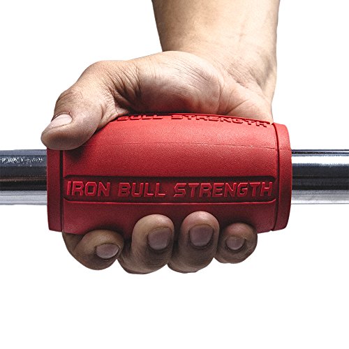 Iron Bull Strength Alpha Grips 2.5 - Extreme Arm Blaster - Best Dumbbell and Barbell Thick Bar Adapter (Red) - Thumbnail 2