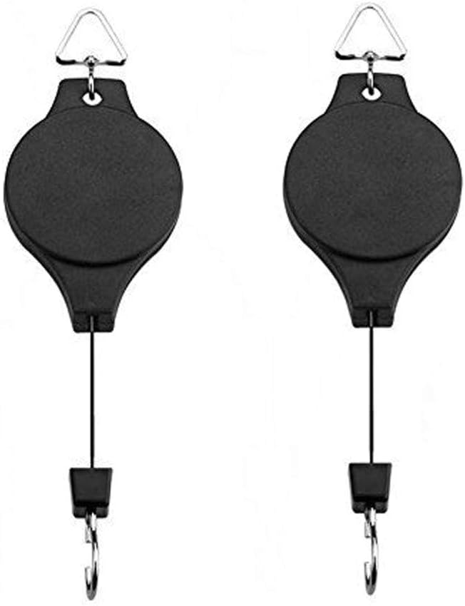 YA-Uzeun 2pcs Retractable Pulley Hanging Basket Pull Down Hanger Garden Plant Pots Hook