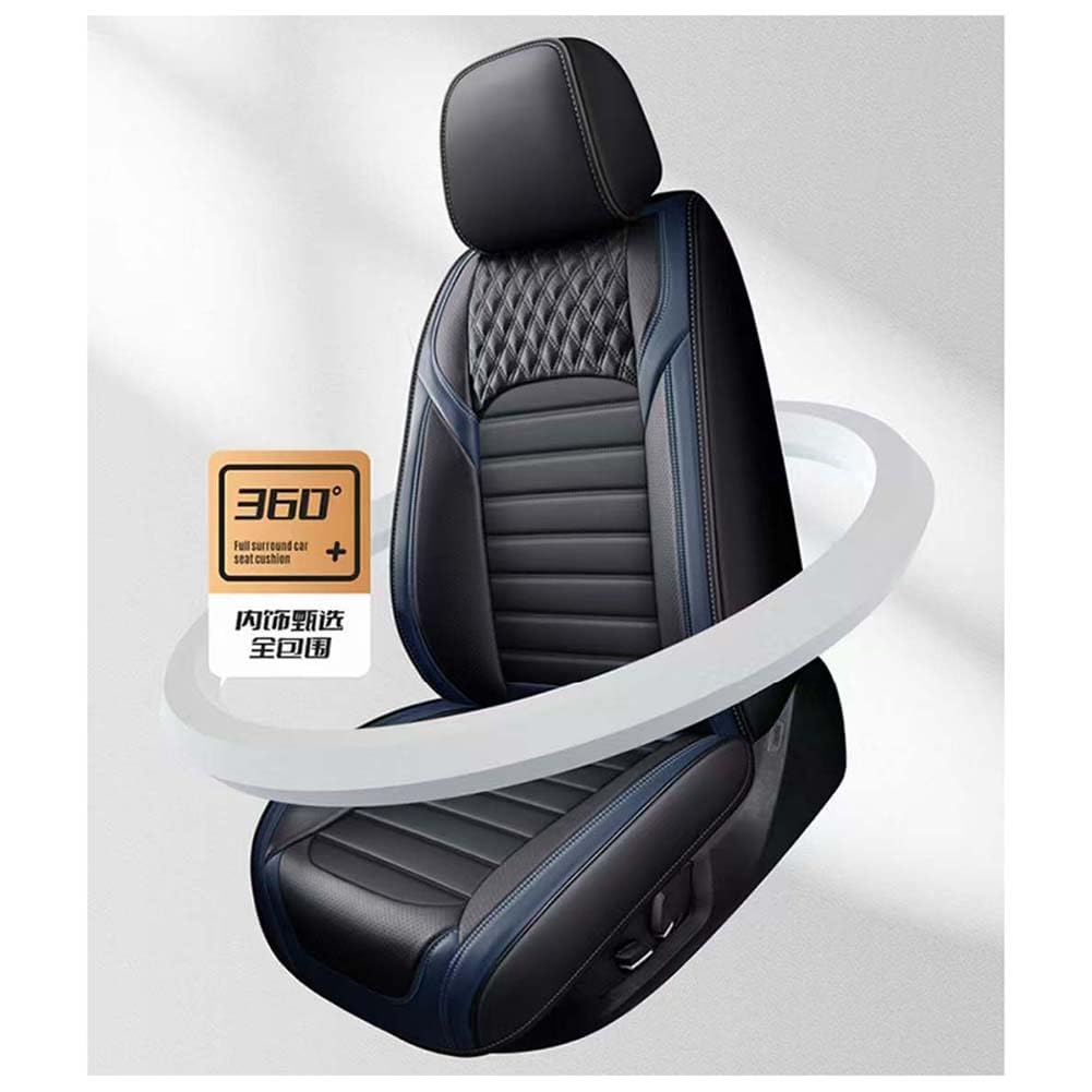 Juego Fundas Asiento Coche Cuero para Jeep Patriot SUV 2011-2026, Impermeable Cubreasientos Delanteros Traseros Protectores Interior Accesorios,F/Black-Red-Deluxe Edition