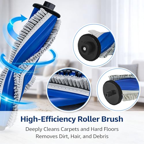 Image of Replacement Accessories Compatible with Ecovacs Deebot N20 Pro /N20 Robotic Vacuum Cleaner, 10 PCS Includes 1 Main Roller Brush, 2 Mop Pads Wiper, 2 HEPA Filters, 4 Side Brushes & 1 Cleaning Brush